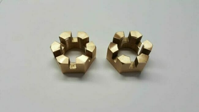 Machined Brass Castle Nuts